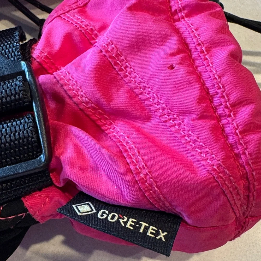 Vibrant Pink Kids Mittens with goreTex Adjustable Straps